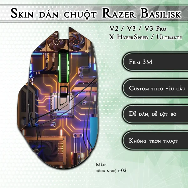 Skin dán chuột Razer Basilisk mẫu công nghệ it02