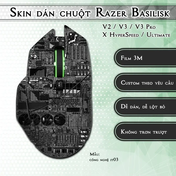 Skin dán chuột Razer Basilisk mẫu công nghệ it03