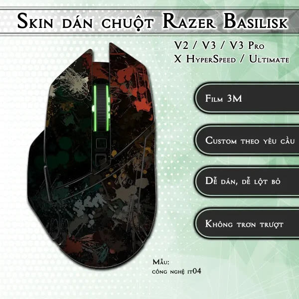 Skin dán chuột Razer Basilisk mẫu công nghệ it04