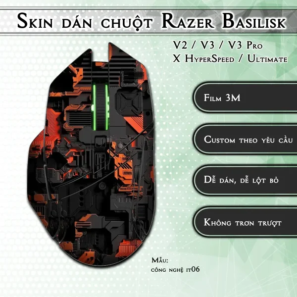 Skin dán chuột Razer Basilisk mẫu công nghệ it06