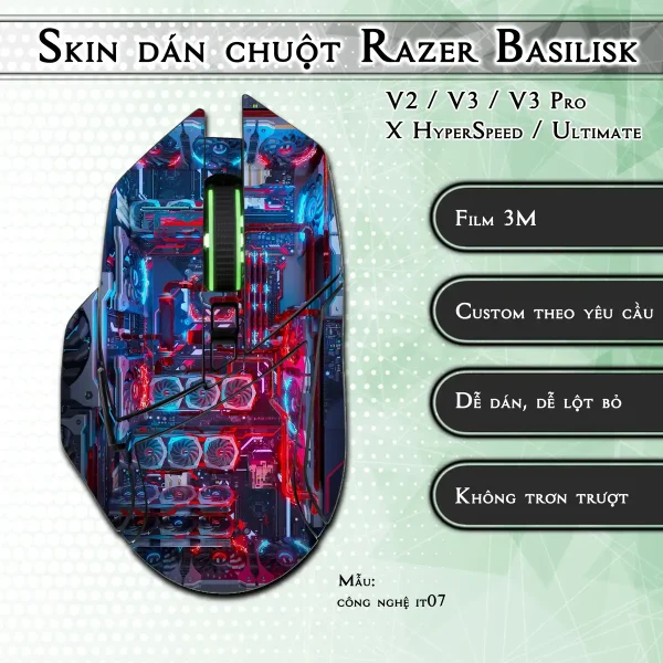 Skin dán chuột Razer Basilisk mẫu công nghệ it07
