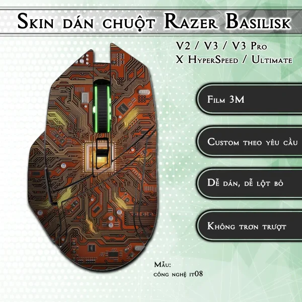 Skin dán chuột Razer Basilisk mẫu công nghệ it08