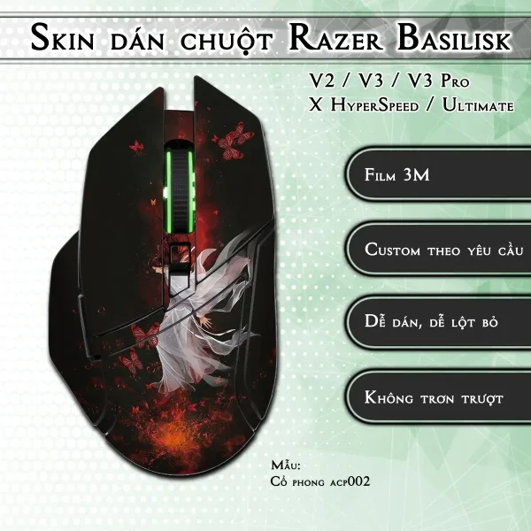 Skin dán chuột Razer Basilisk mẫu Cổ phong acp002