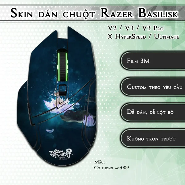 Skin dán chuột Razer Basilisk mẫu Cổ phong acp009