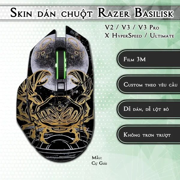 Skin dán chuột Razer Basilisk mẫu Cự Giải