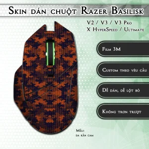 Skin dán chuột Razer Basilisk mẫu da rắn cam