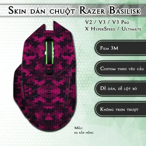 Skin dán chuột Razer Basilisk mẫu da rắn hồng
