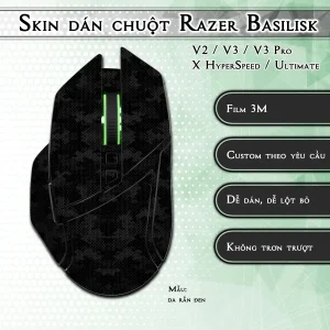Skin dán chuột Razer Basilisk mẫu da rắn đen