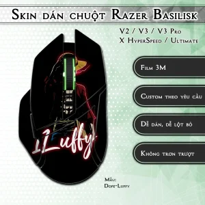 Skin dán chuột Razer Basilisk mẫu Dope-Luffy