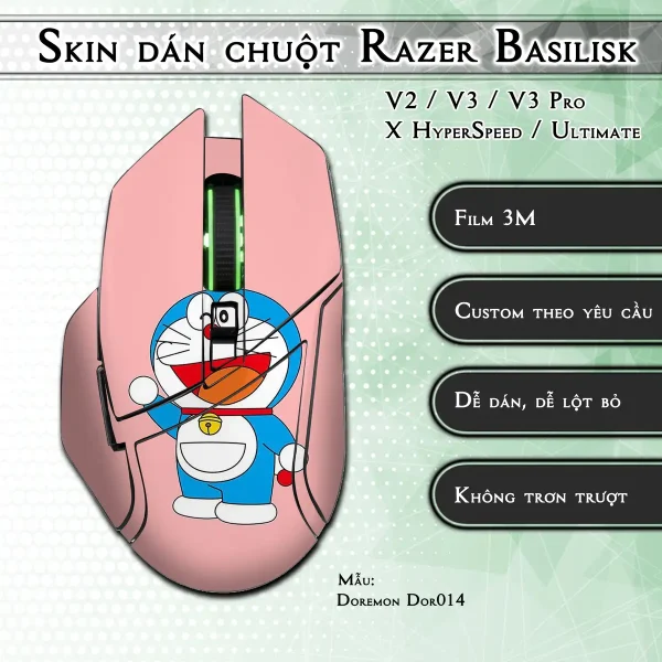 Skin dán chuột Razer Basilisk mẫu Doremon Dor014
