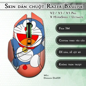 Skin dán chuột Razer Basilisk mẫu Doremon Dor020