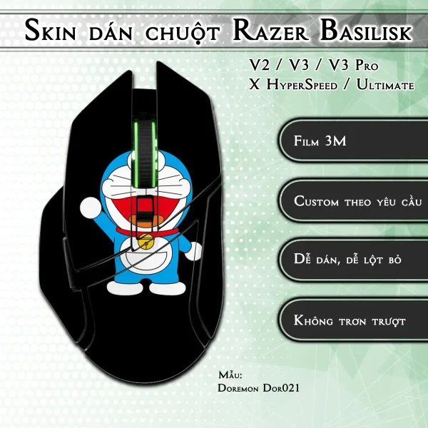 Skin dán chuột Razer Basilisk mẫu Doremon Dor021