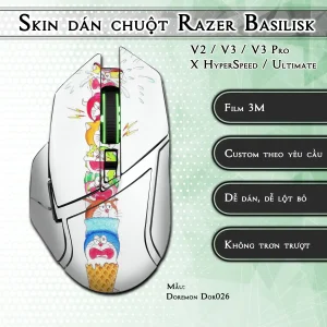 Skin dán chuột Razer Basilisk mẫu Doremon Dor026