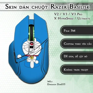 Skin dán chuột Razer Basilisk mẫu Doremon Dor035
