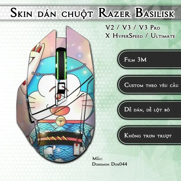 Skin dán chuột Razer Basilisk mẫu Doremon Dor044