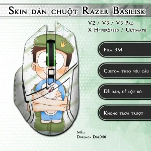 Skin dán chuột Razer Basilisk mẫu Doremon Dor046