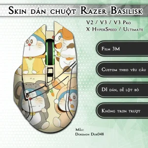Skin dán chuột Razer Basilisk mẫu Doremon Dor048