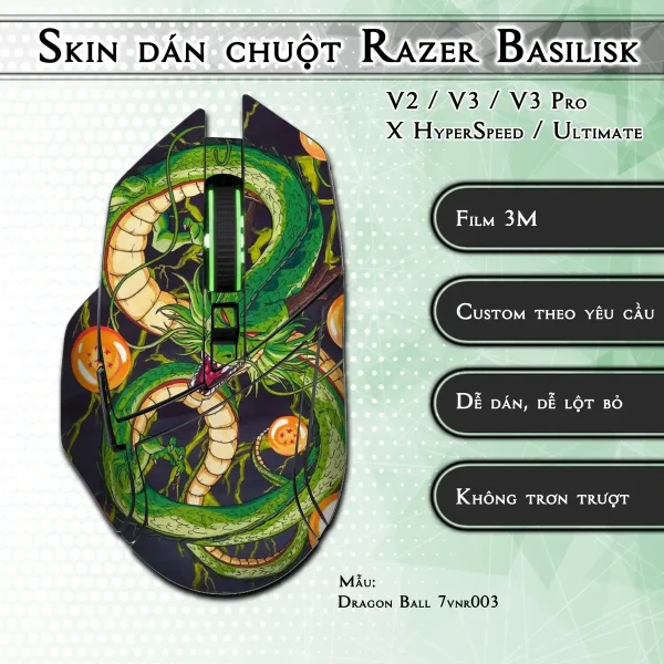 Skin dán chuột Razer Basilisk mẫu Dragon Ball 7vnr003