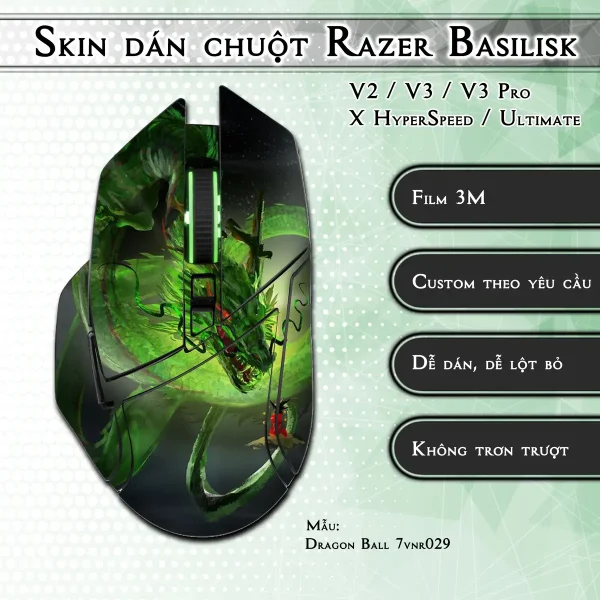 Skin dán chuột Razer Basilisk mẫu Dragon Ball 7vnr029