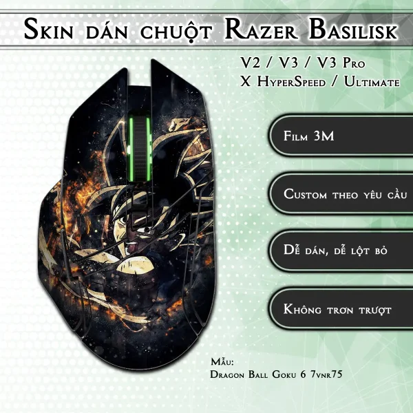 Skin dán chuột Razer Basilisk mẫu Dragon Ball Goku 6 7vnr75
