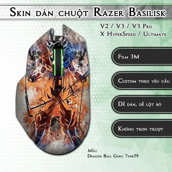 Skin dán chuột Razer Basilisk mẫu Dragon Ball Goku 7vnr59