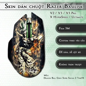 Skin dán chuột Razer Basilisk mẫu Dragon Ball Goku Super Saiyan 2 7vnr54