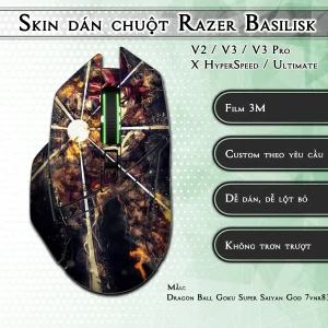 Skin dán chuột Razer Basilisk mẫu Dragon Ball Goku Super Saiyan God 7vnr83
