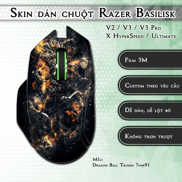 Skin dán chuột Razer Basilisk mẫu Dragon Ball Trunks 7vnr91