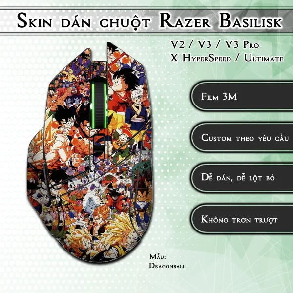 Skin dán chuột Razer Basilisk mẫu Dragonball