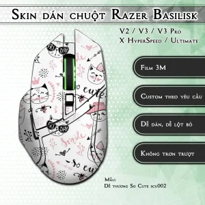 Skin dán chuột Razer Basilisk mẫu Dễ thương So Cute scu002