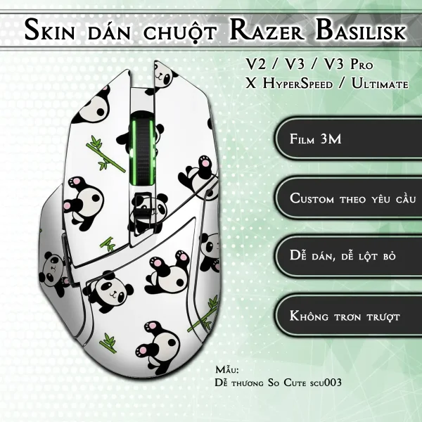 Skin dán chuột Razer Basilisk mẫu Dễ thương So Cute scu003
