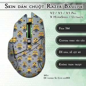 Skin dán chuột Razer Basilisk mẫu Dễ thương So Cute scu004
