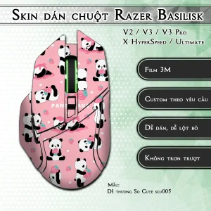 Skin dán chuột Razer Basilisk mẫu Dễ thương So Cute scu005