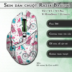 Skin dán chuột Razer Basilisk mẫu Dễ thương So Cute scu011
