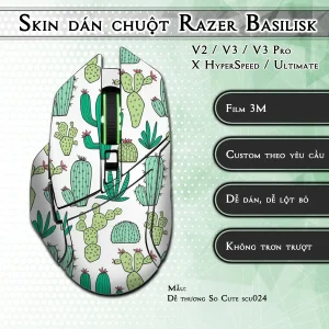 Skin dán chuột Razer Basilisk mẫu Dễ thương So Cute scu024