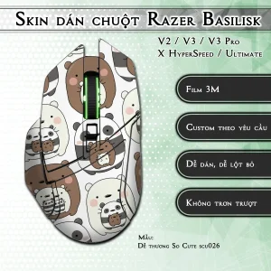 Skin dán chuột Razer Basilisk mẫu Dễ thương So Cute scu026