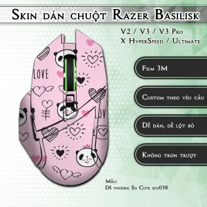 Skin dán chuột Razer Basilisk mẫu Dễ thương So Cute scu038