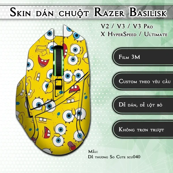 Skin dán chuột Razer Basilisk mẫu Dễ thương So Cute scu040