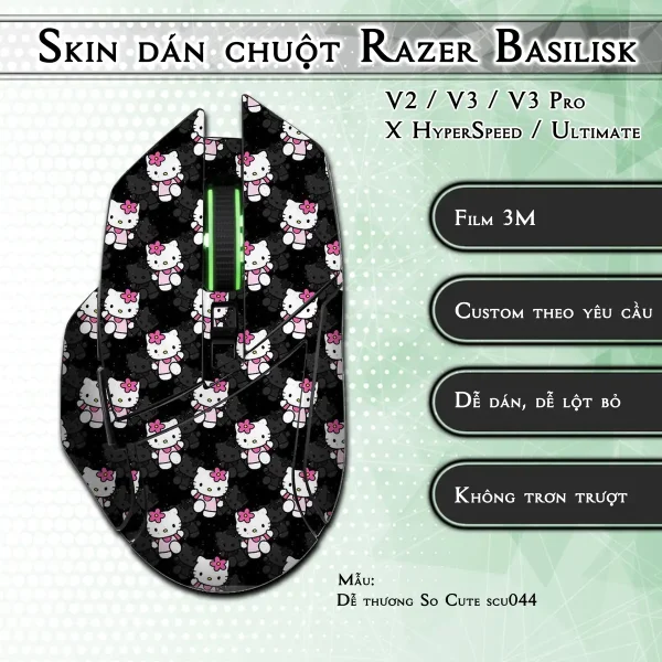 Skin dán chuột Razer Basilisk mẫu Dễ thương So Cute scu044