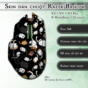 Skin dán chuột Razer Basilisk mẫu Dễ thương So Cute scu055_