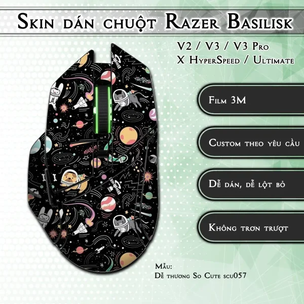 Skin dán chuột Razer Basilisk mẫu Dễ thương So Cute scu057