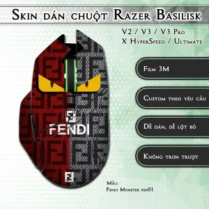 Skin dán chuột Razer Basilisk mẫu Fendi Monster fen01