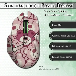Skin dán chuột Razer Basilisk mẫu Gấu dâu Lotso lotso005