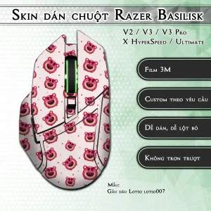 Skin dán chuột Razer Basilisk mẫu Gấu dâu Lotso lotso007