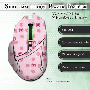 Skin dán chuột Razer Basilisk mẫu Gấu dâu Lotso lotso023