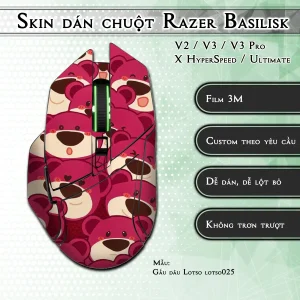 Skin dán chuột Razer Basilisk mẫu Gấu dâu Lotso lotso025