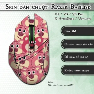 Skin dán chuột Razer Basilisk mẫu Gấu dâu Lotso lotso035