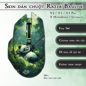 Skin dán chuột Razer Basilisk mẫu Gấu trúc thư giãn