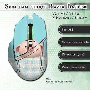 Skin dán chuột Razer Basilisk mẫu Heo con dễ thương heo-163