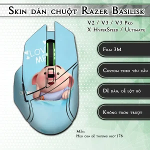 Skin dán chuột Razer Basilisk mẫu Heo con dễ thương heo-176